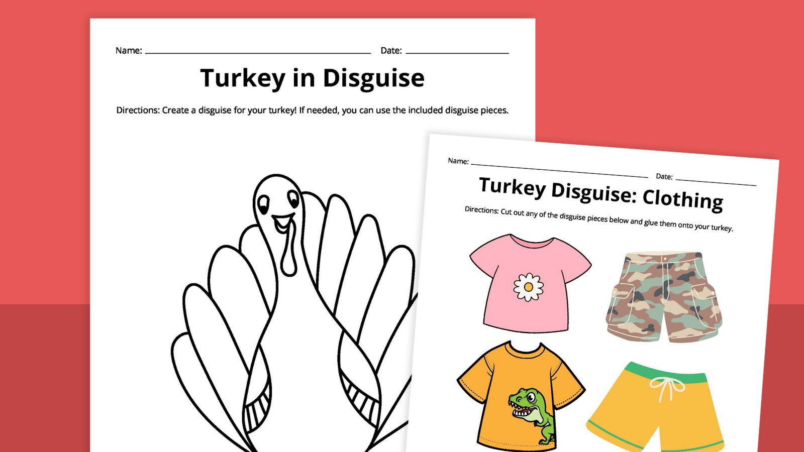 Free Printable Turkey Disguise Template