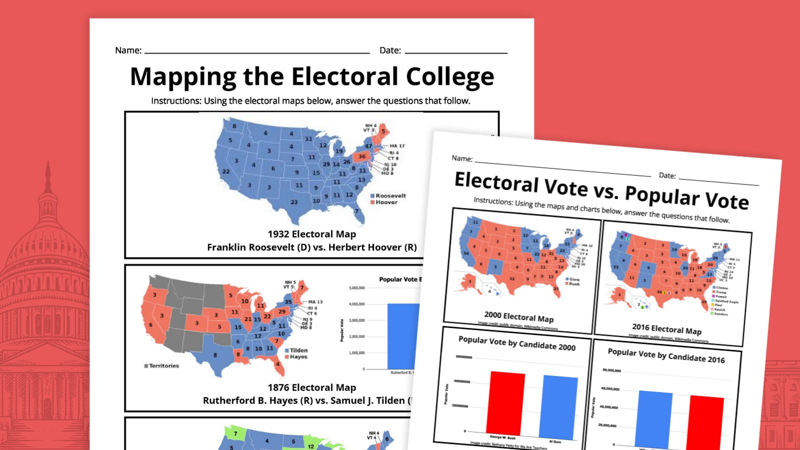 electoral college worksheet bundle