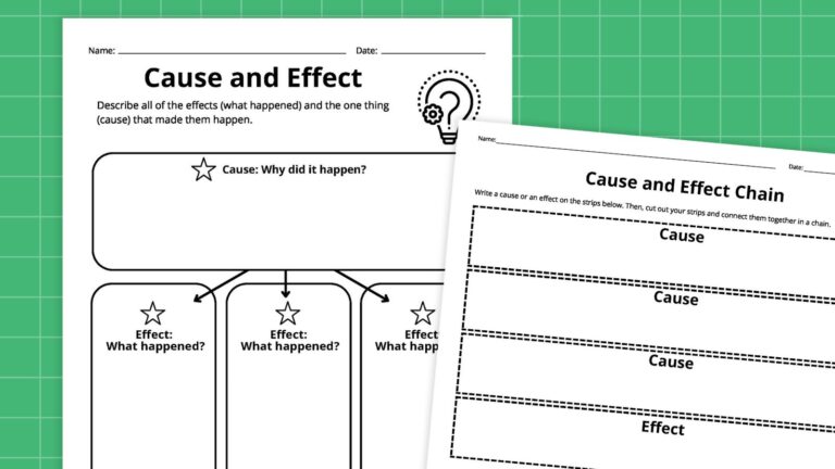 Cause-and-Effect Graphic Organizer Bundle (Free Printables)