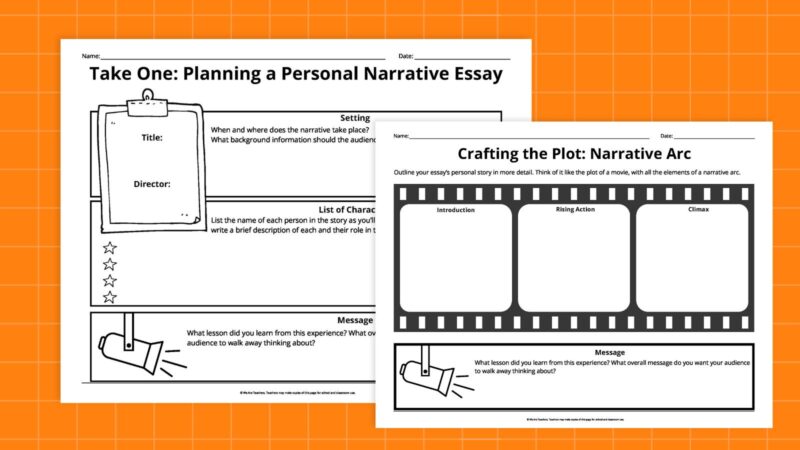 Personal Narrative Planner Printable