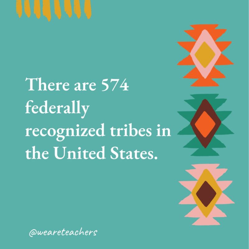 There are 574 federally recognized tribes in the United States.- native american facts