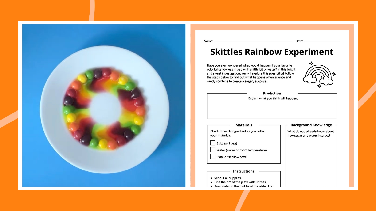 Skittles Rainbow Experiment: How-To Plus Free Worksheet