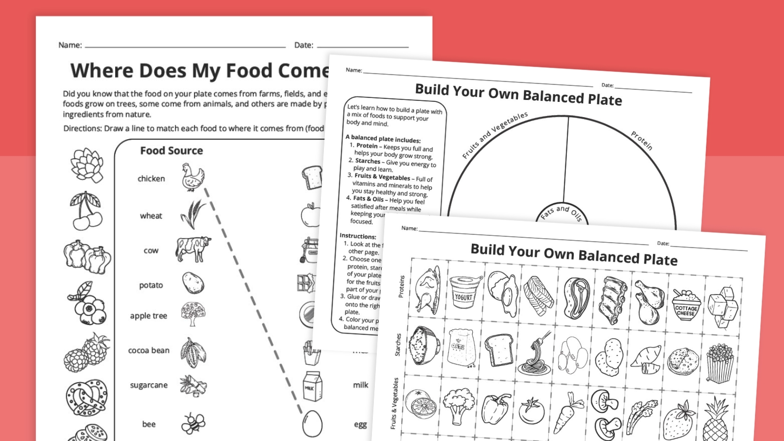 Nutrition Worksheet Bundle (Free Printables)