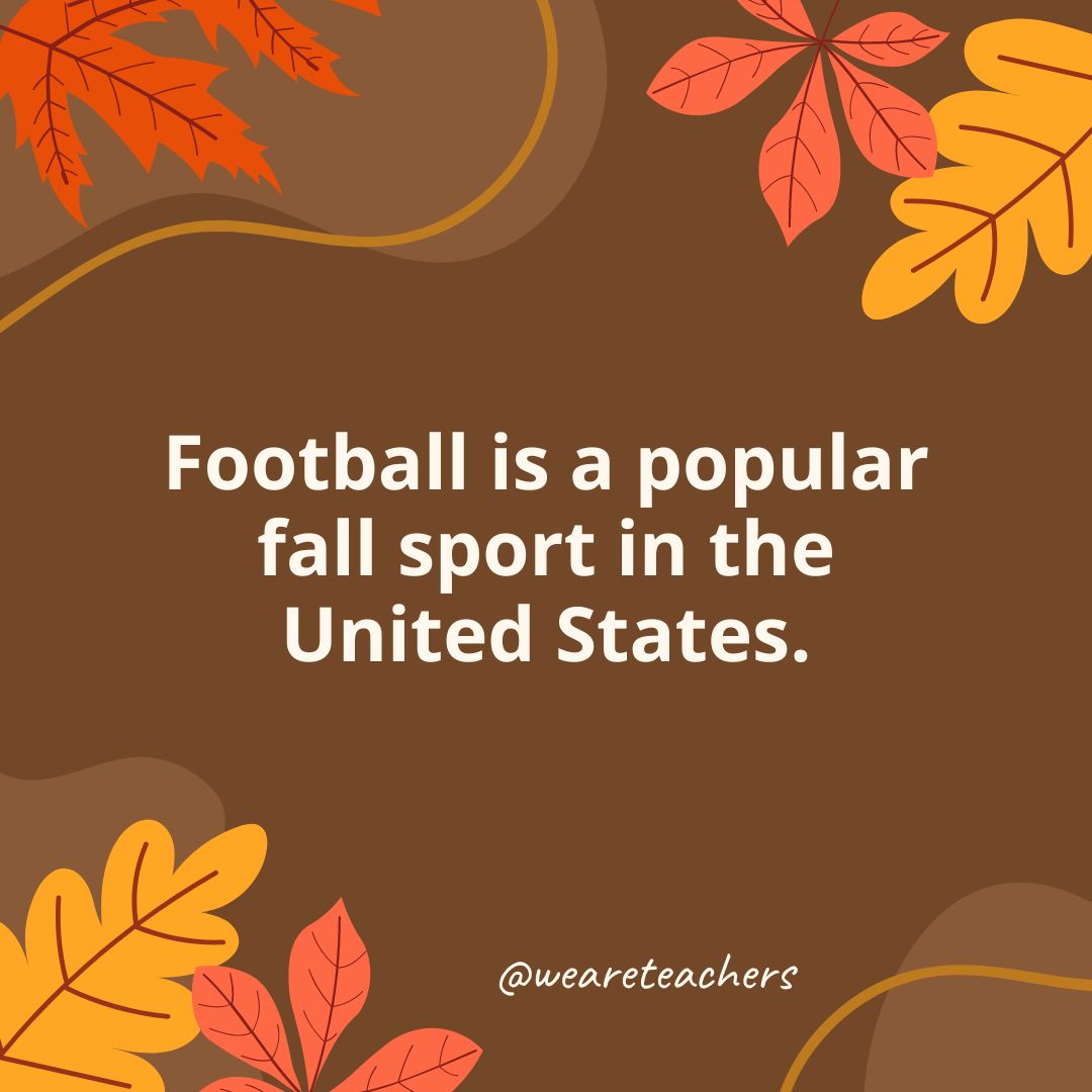 Football is a popular fall sport in the United States.