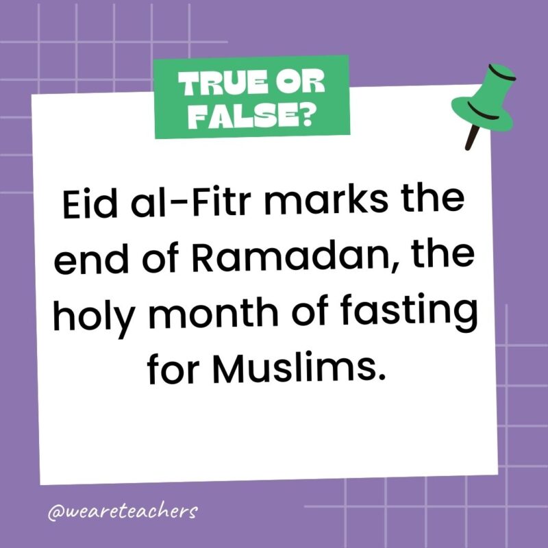 Eid al-Fitr marks the end of Ramadan, the holy month of fasting for Muslims.