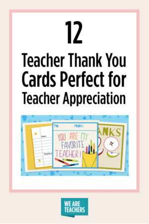 Printable Teacher Thank You Cards for Teacher Appreciation