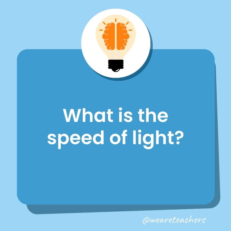 Trivia questions for kids: What is the speed of light?