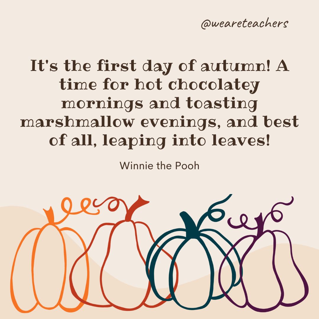 It's the first day of autumn! A time for hot chocolatey mornings and toasting marshmallow evenings, and best of all, leaping into leaves! 