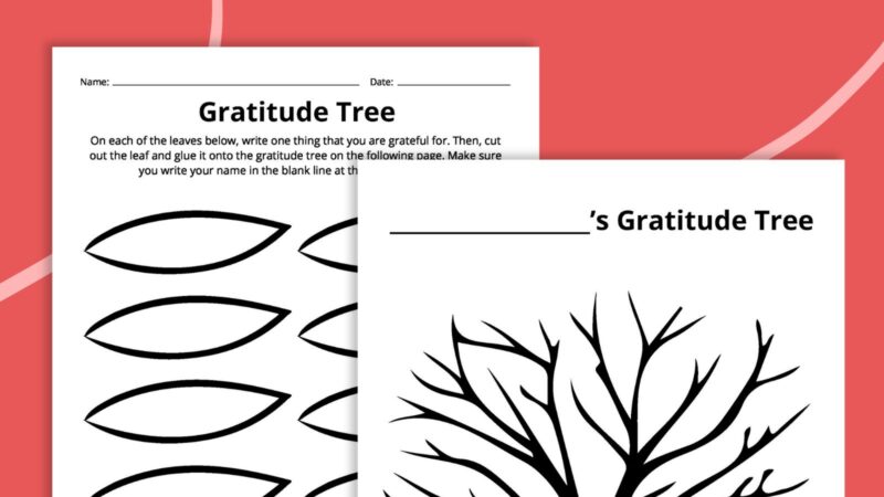 Gratitude Tree worksheets.