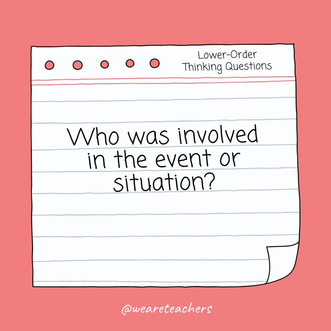 Who was involved in the incident or situation?