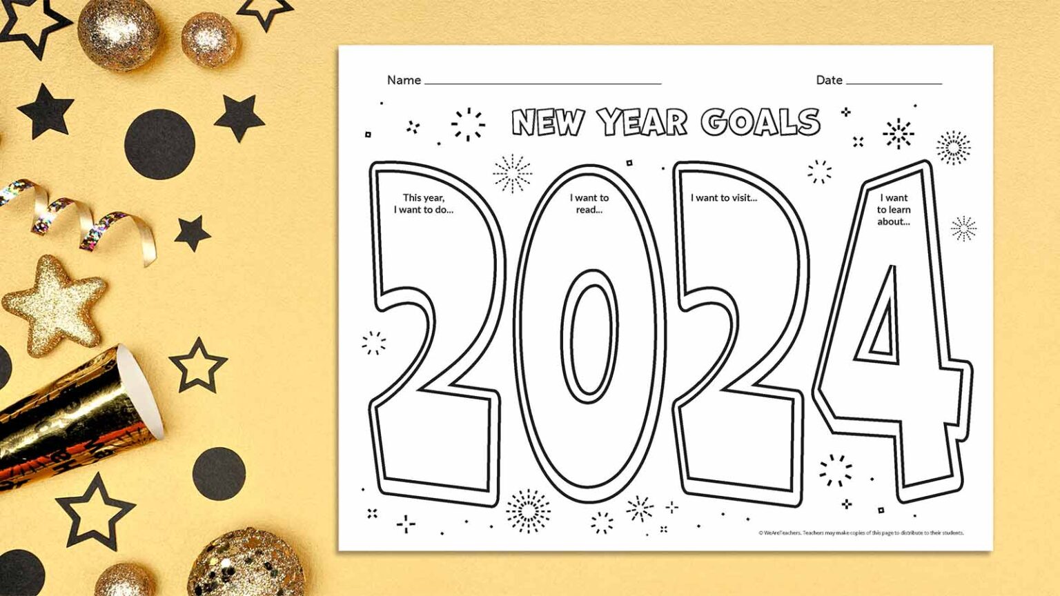 2024 New Year Goals Template Free Goal Tracker