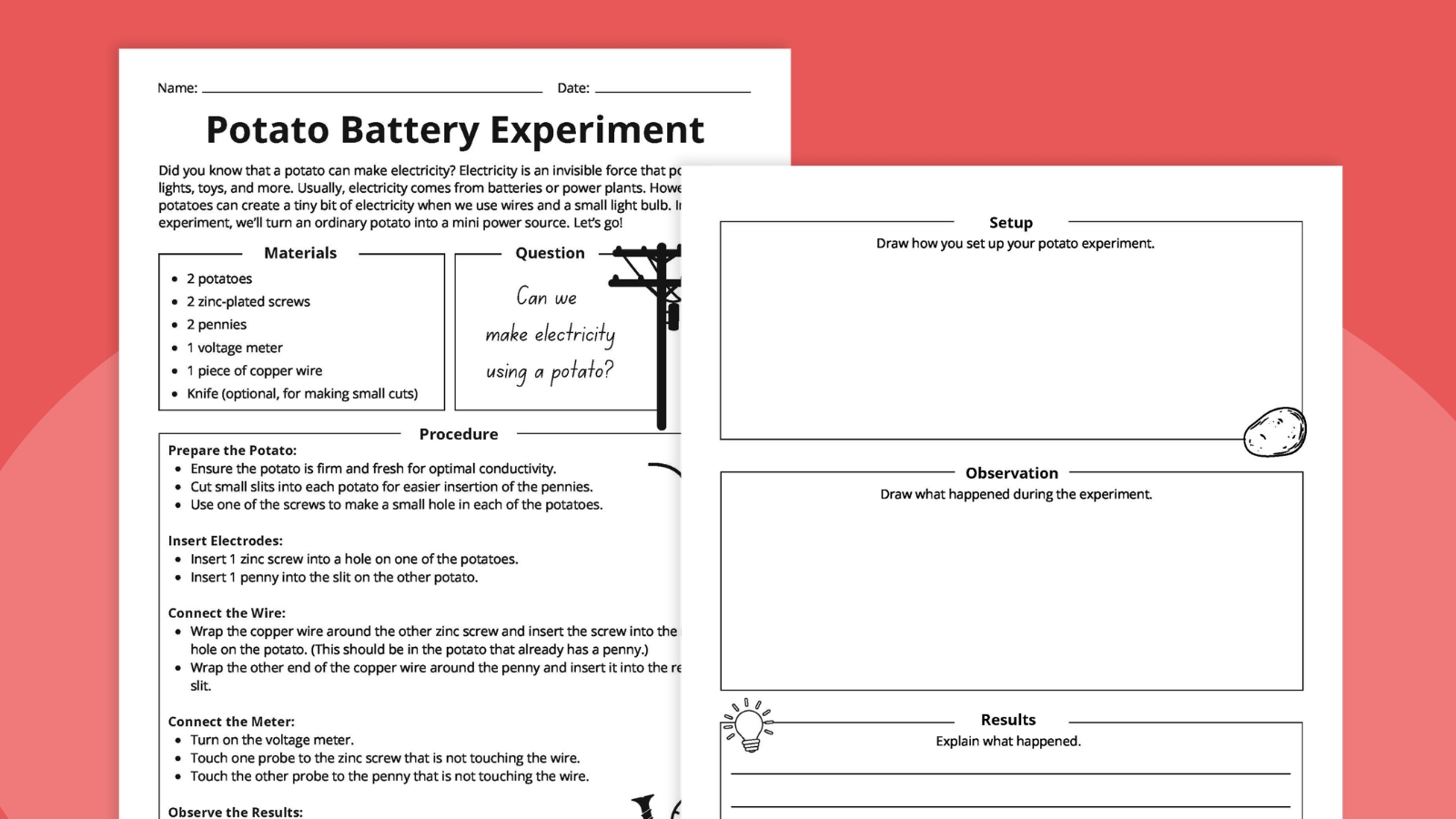 potato battery example