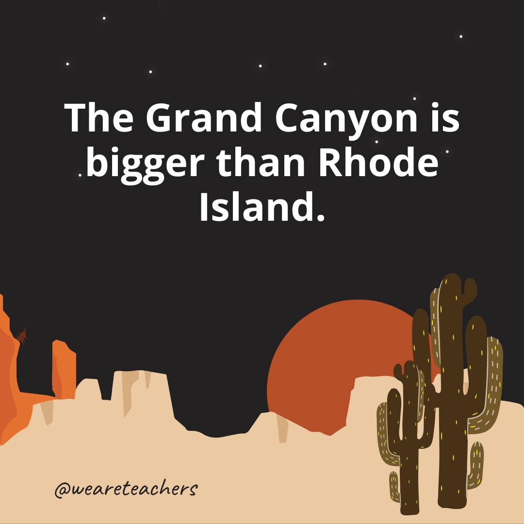 The Grand Canyon is bigger than Rhode Island.