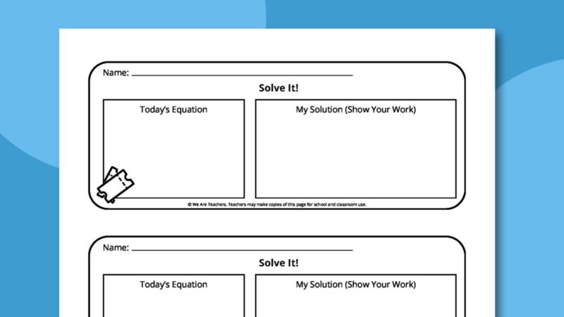 Solve It! Exit Ticket