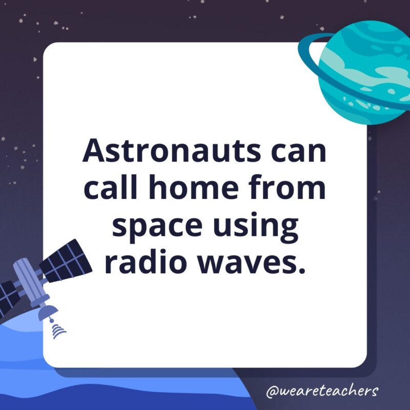 Astronauts can call home from space using radio waves.