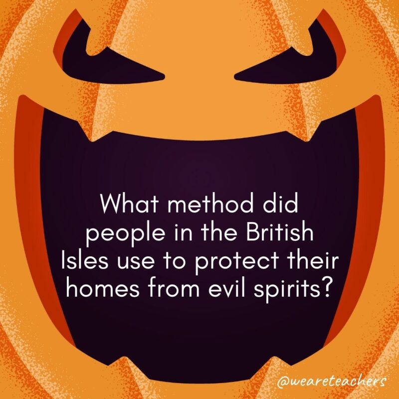 What method did people in the British Isles use to protect their homes from evil spirits?