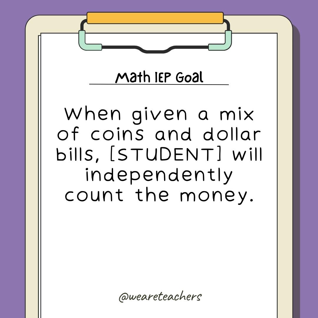 problem solving iep goals math
