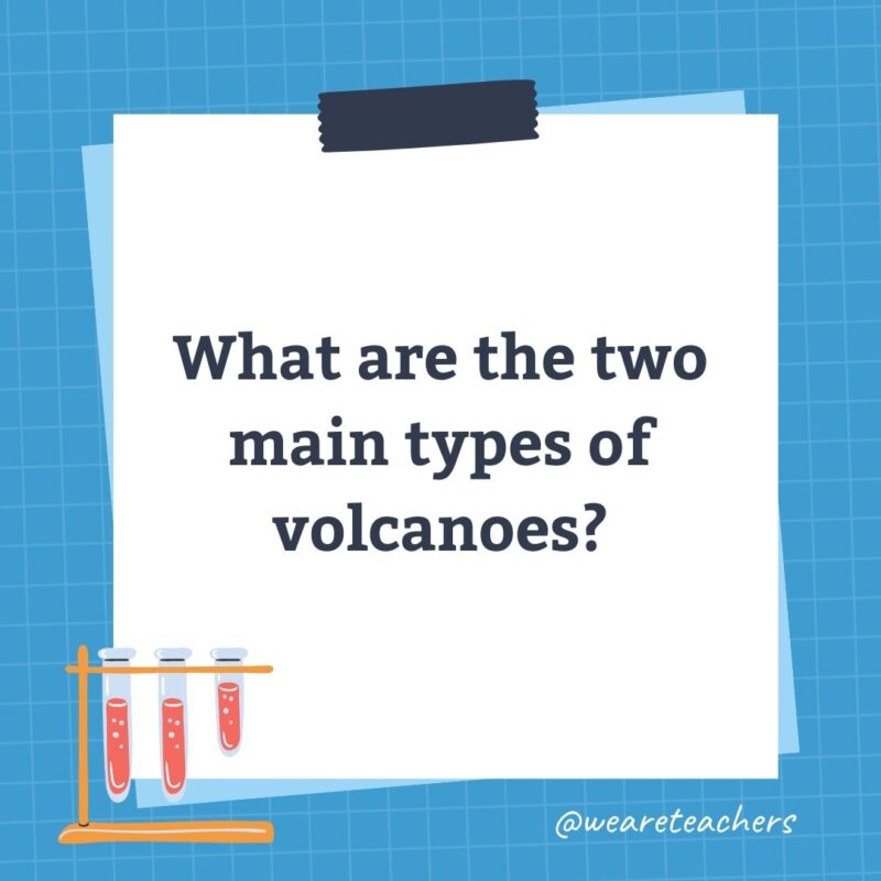 What are the two main types of volcanoes?