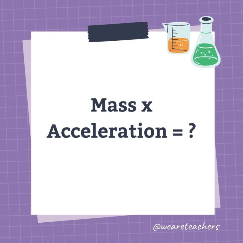 Mass x Acceleration = ?