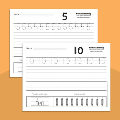 Number-Tracing Worksheets from 1-10