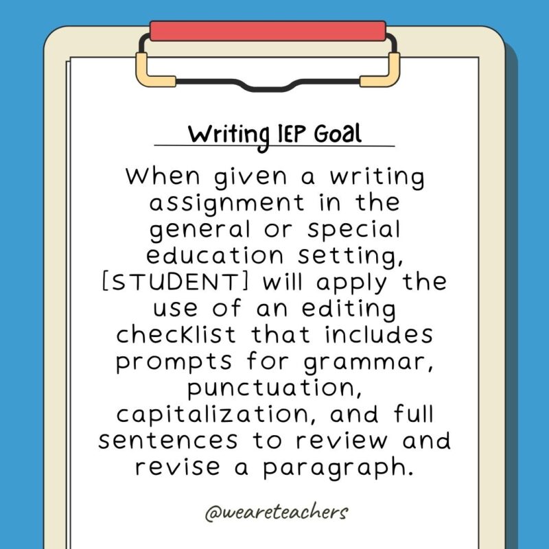 essay writing goal iep