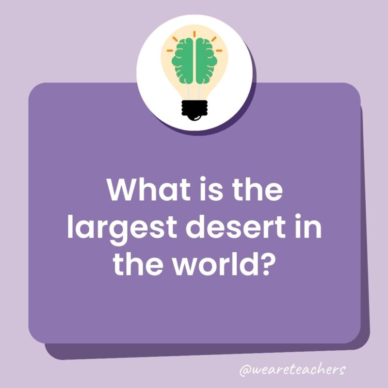 What is the largest desert in the world?