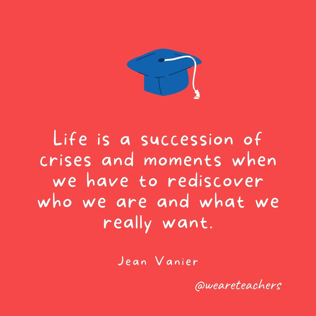 Life is a succession of crises and moments when we have to rediscover who we are and what we really want. —Jean Vanier