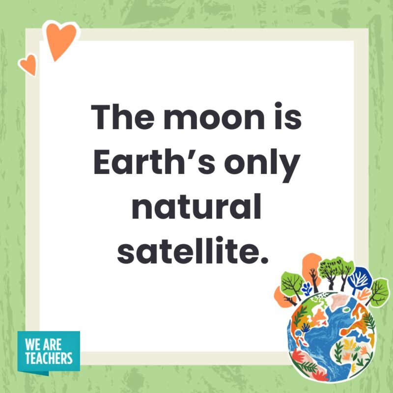 The moon is the only natural satellite on Earth. 