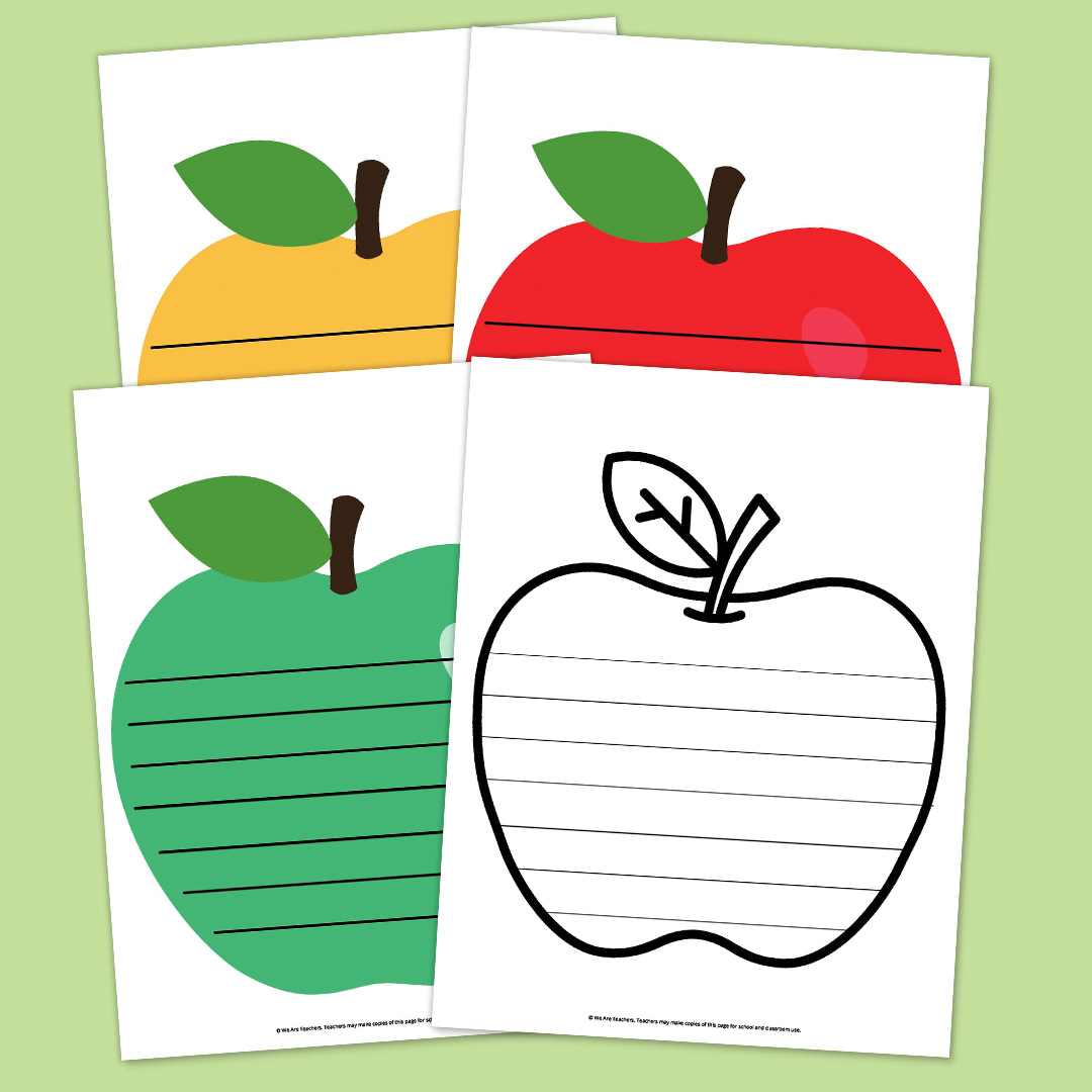 Large Apple Template With Lines for Writing