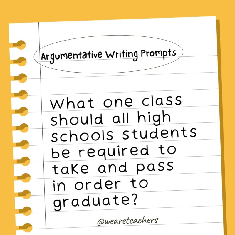 What one class should all high schools students be required to take and pass in order to graduate?