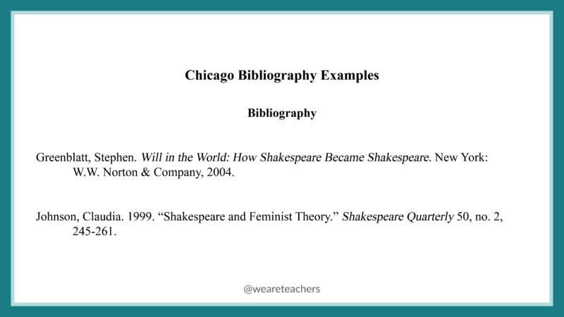 Example of Chicago style bibliography entry.