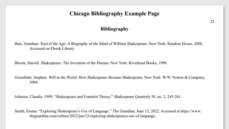 bibliography in which indicate references of 6 sources