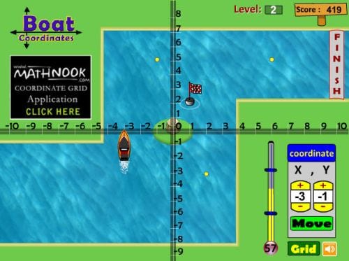 Boat Coordinates Math Nook Online Math Games