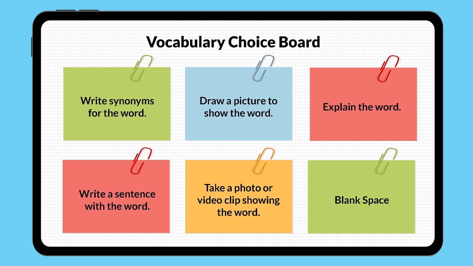 Vocabulary Choice Board