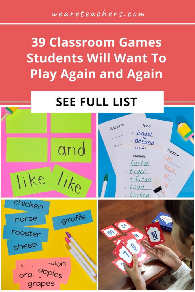 Sometimes classroom games are just what students need! Here's our go-to list of games for learning and fun.