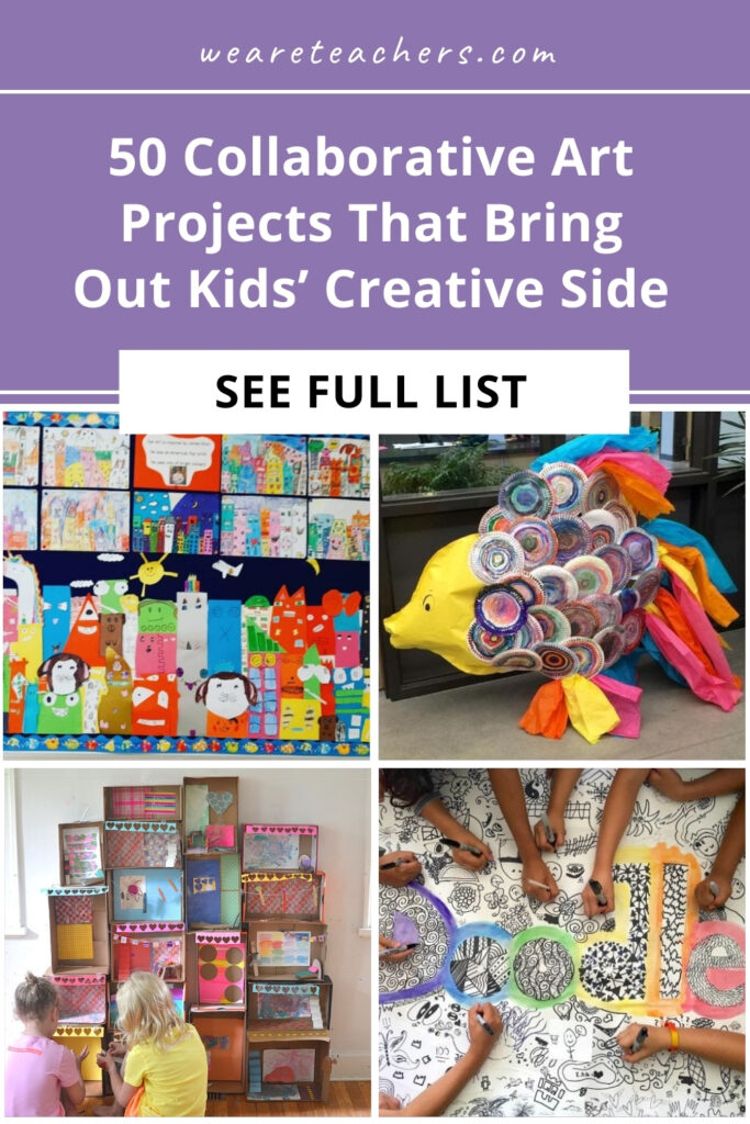 When kids work together, the results are impressive. Try these collaborative art projects to create painted murals, weavings, and much more.