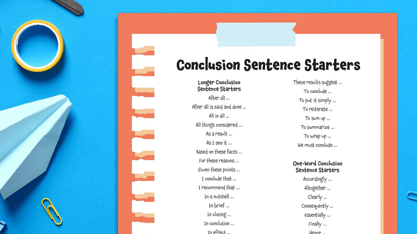 50+ Conclusion Sentence Starters (Plus a Free Printable)