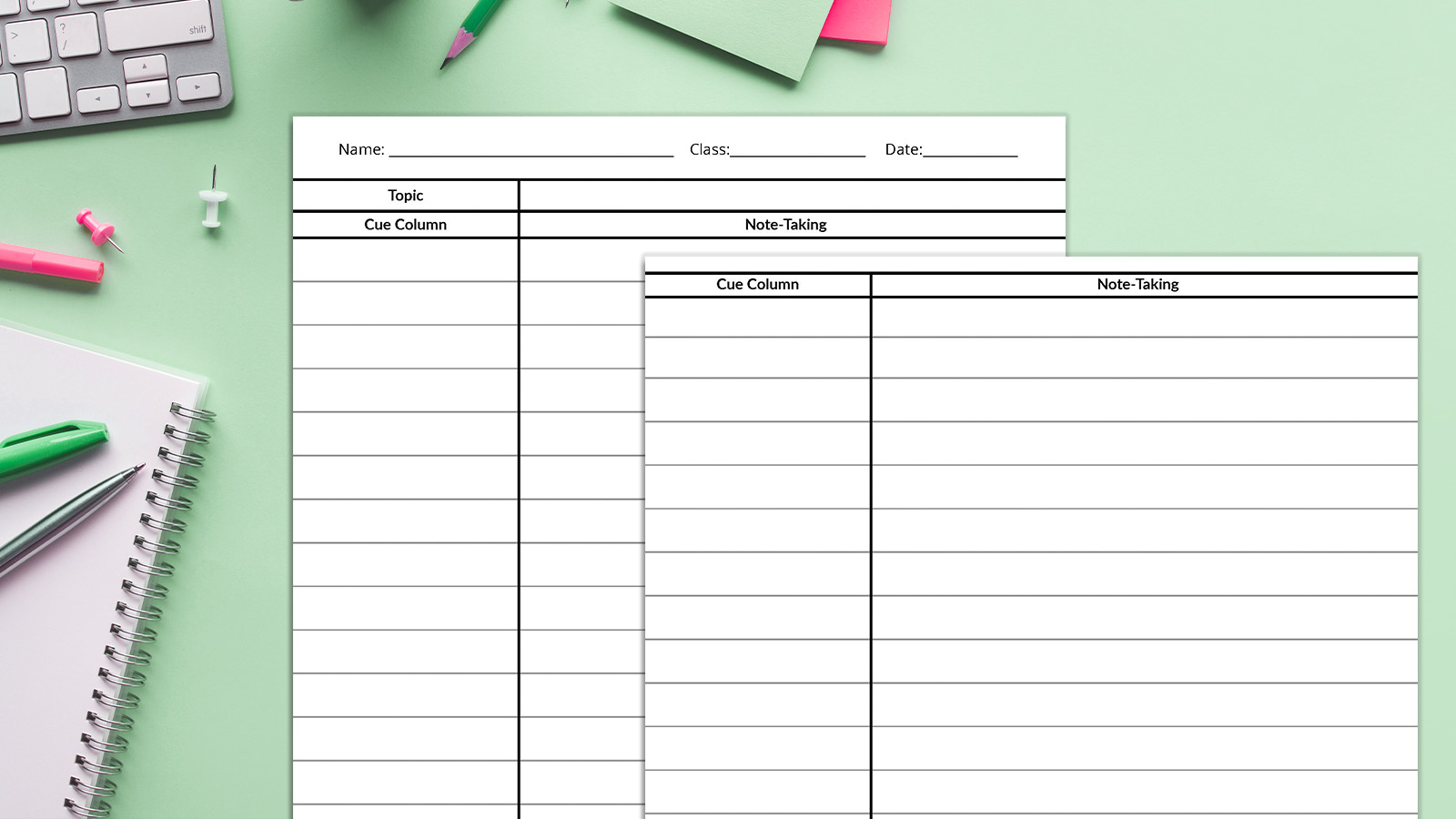 Get the Cornell Notes printable