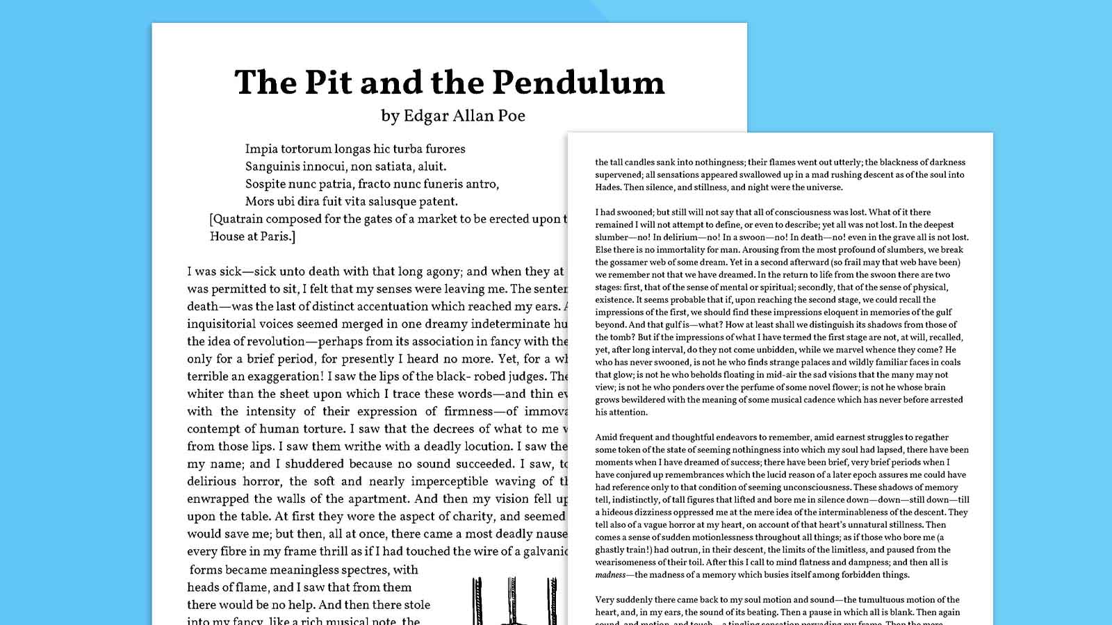 The Pit and the Pendulum - edgar allan poe short stories