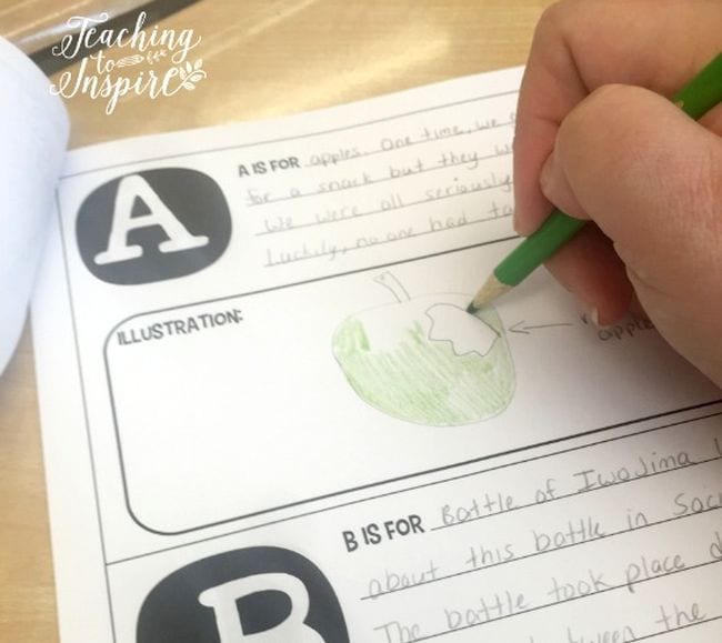 An End of Year A to Z writing activity for students