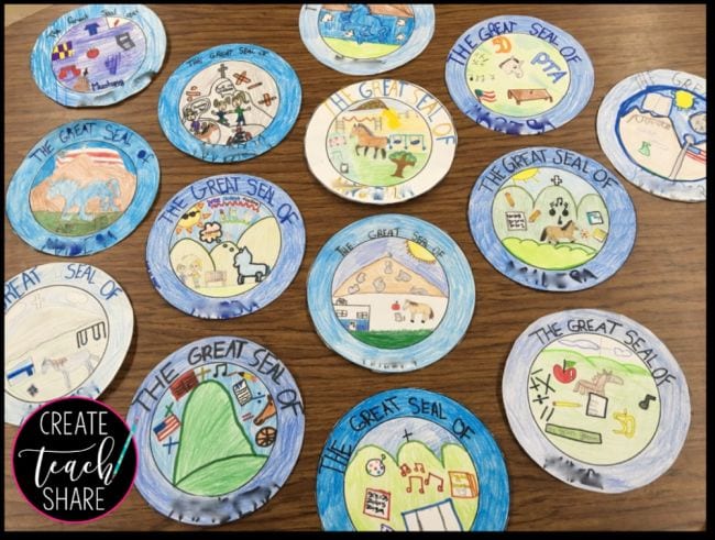 Student-created school seals as an example of end of year activities