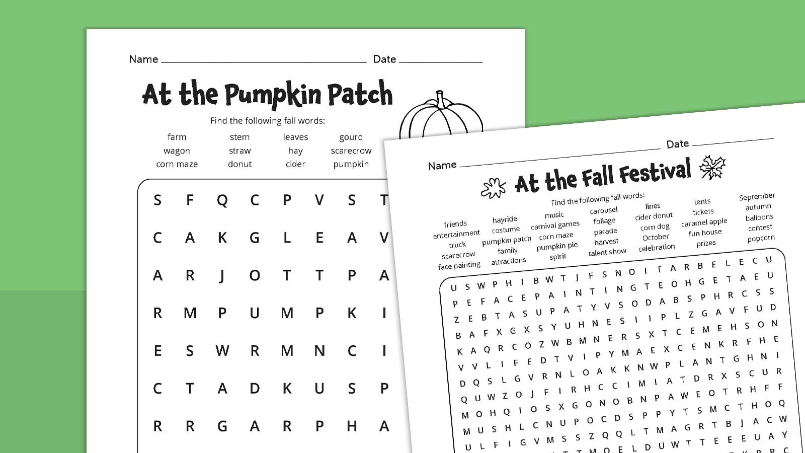 Fall Word Search Bundle: 9 Easy, Medium, and Hard Puzzles With Answer Keys