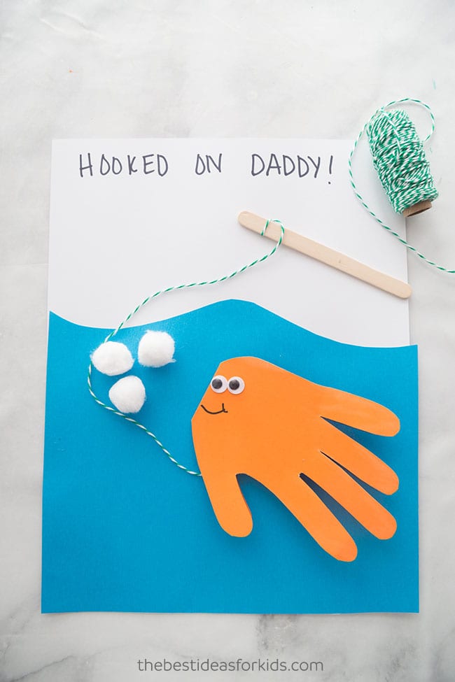 Father's Day gift. Handmade. Grandpa gift. Fishing handprint. Craft   Grandpa birthday gifts, Diy father's day crafts, Fathers day crafts