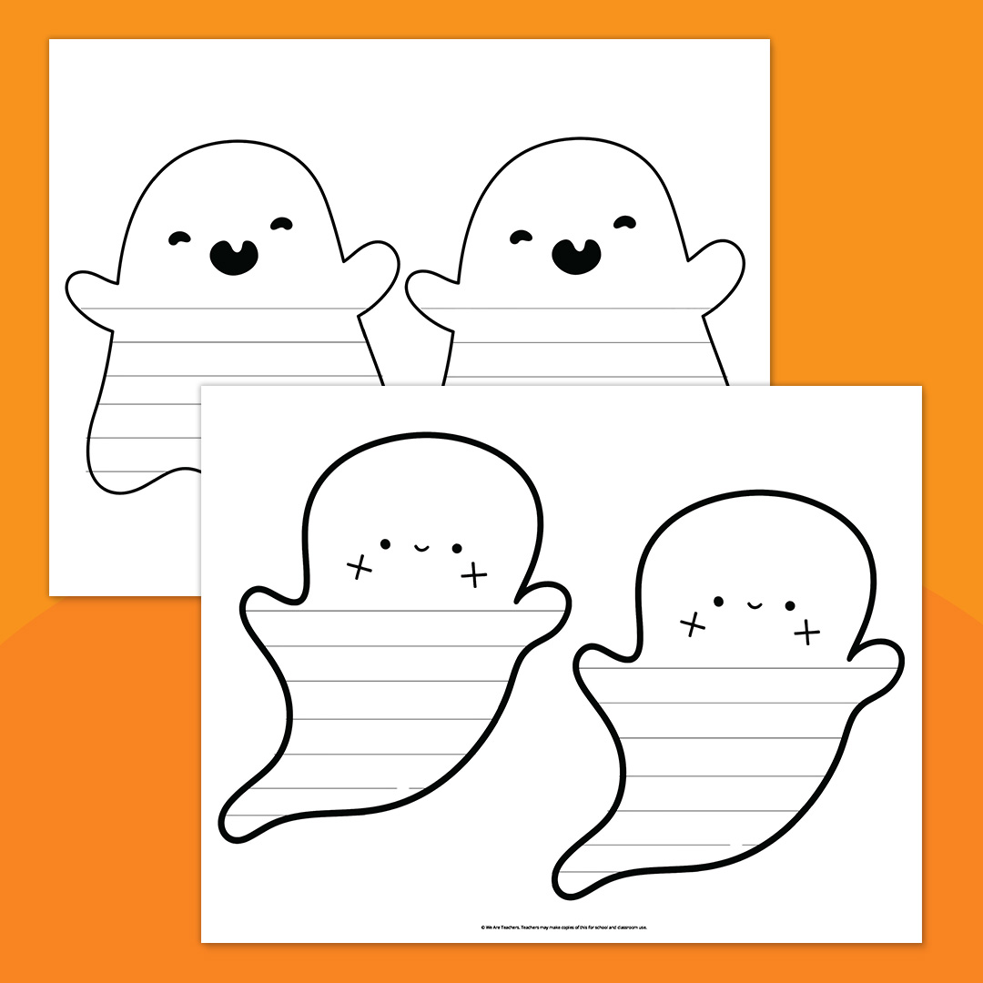 Medium Ghost Templates With Writing Lines