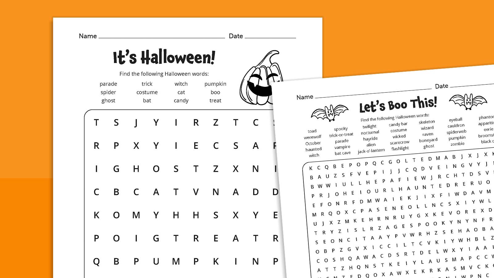 Halloween Word Search Bundle: Free Easy, Medium, and Hard Puzzles With Answer Keys