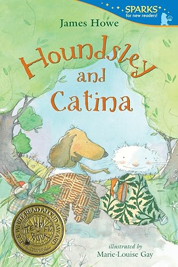 Book cover of Houndsley and Catina by James Howe, as an example of chapter books for first graders