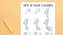 How To Draw A Dragon (free Printable + Video)