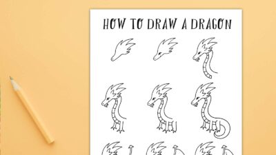 How To Draw a Dragon (Free Printable + Video)