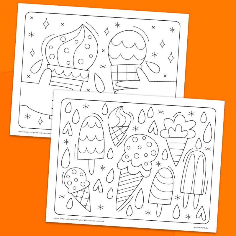 Ice Cream Coloring Pages by Allie Ogg