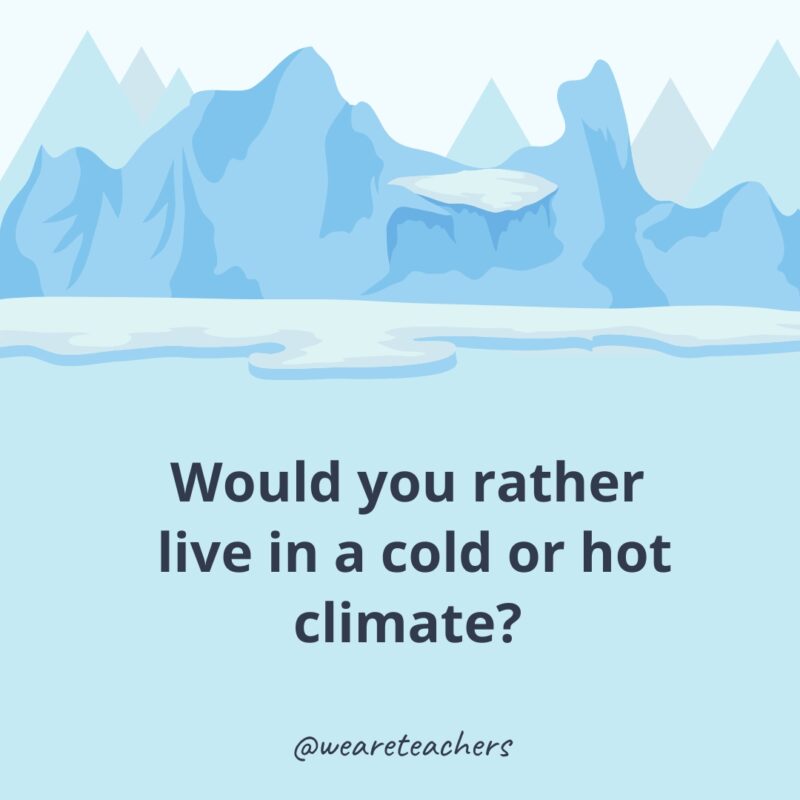 Would you rather live in a cold or hot climate?